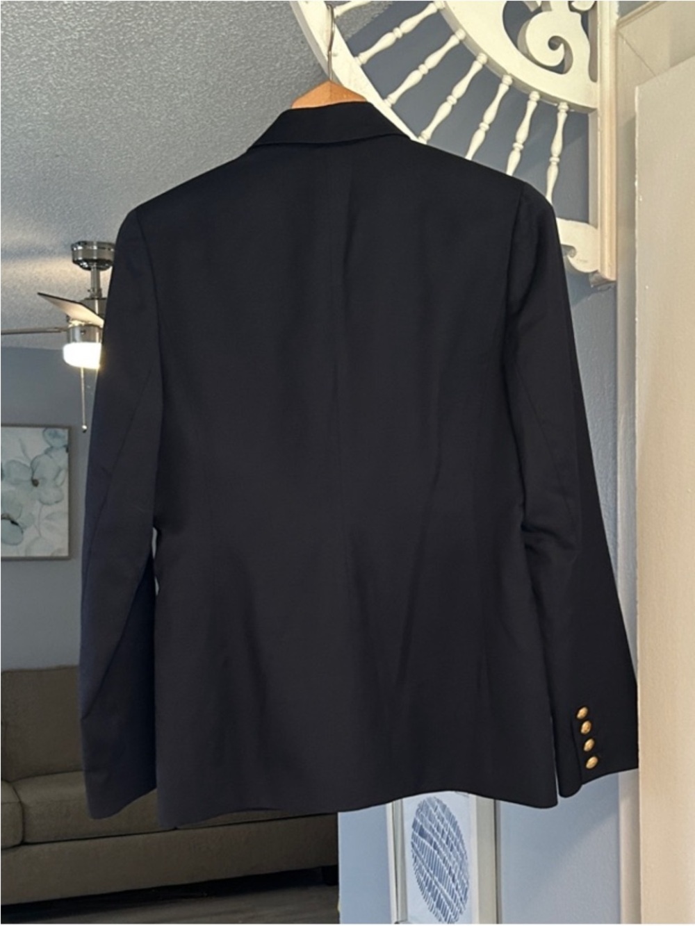 Vintage Y2K Tommy Hilfiger Womens Navy Wool Crest Blaze Preppy Size 4 Academia - Picture 4 of 9